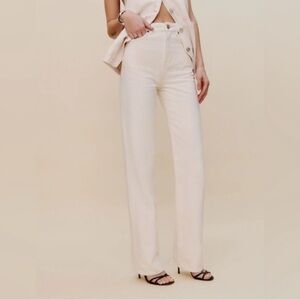 Reformation Wilder High Rise Wide Leg Jeans in Cream